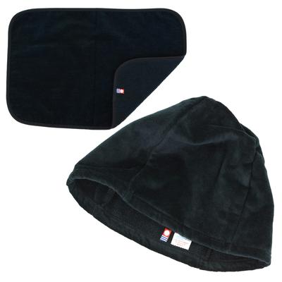 Sauna Imabari Towel Matching Sauna Mat and Sauna Towel Size L Lulu&berry Hat, Certified, Set, Men's Women's Cap, Fabric, Washable, Shirring, Black,