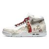 Flight Legacy Golden Spear And Iron Horse Slijtvast Slijtvast Middelhoge Vintage Basketbalschoenen BQ4212-101(Team1744-)