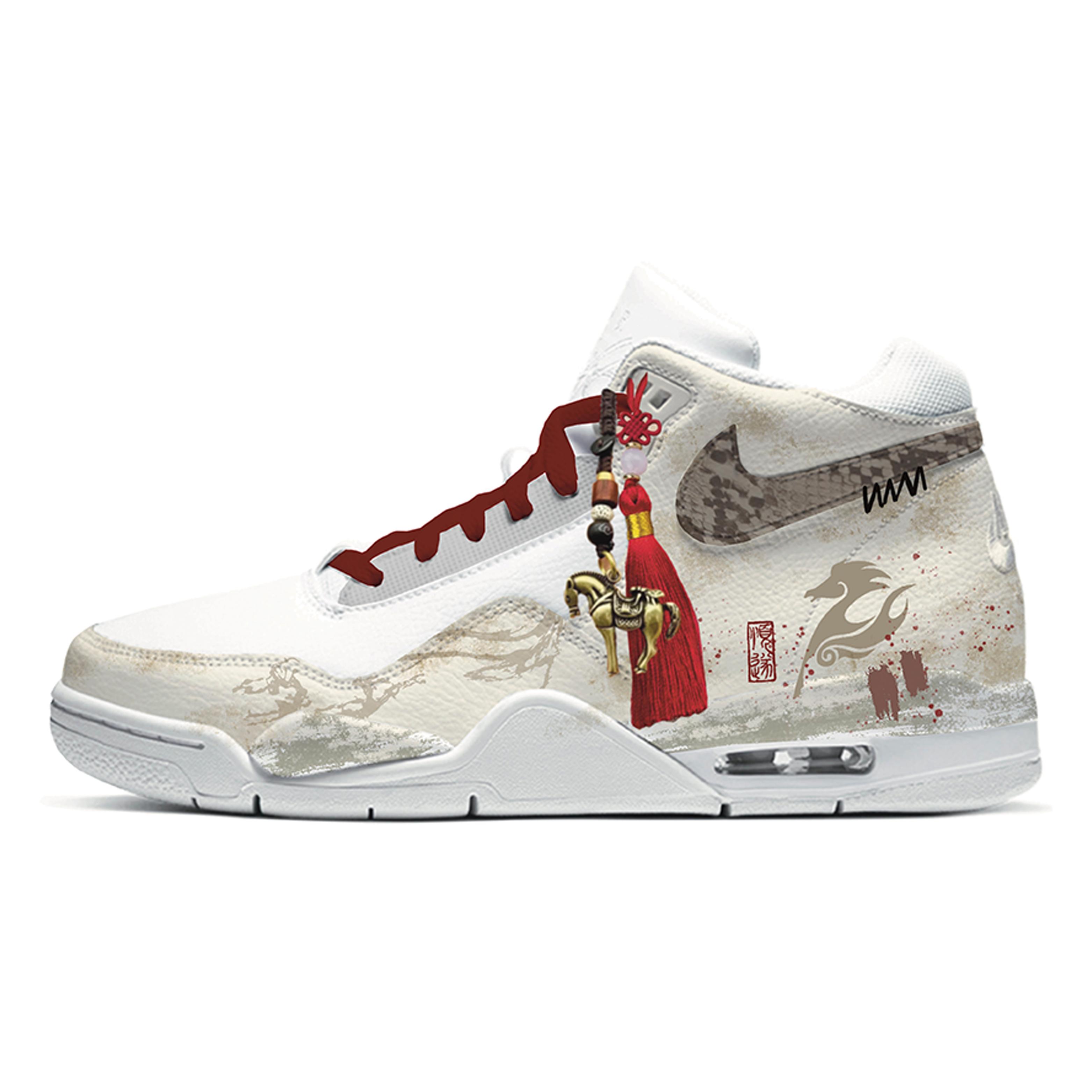 

Nike Flight Legacy Golden Spear And Iron Horse Abrasion Resistant Abrasion Resistant Mid top Vintage Basketball Shoes BQ4212-101(Team1744-) 40.5