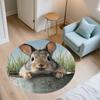 Rabbit pattern round rug,Carpet Rug for Living Room Bedroom Playroom ,Non-slip Floor Mat,Holiday Gifts and Birthday Gifts.