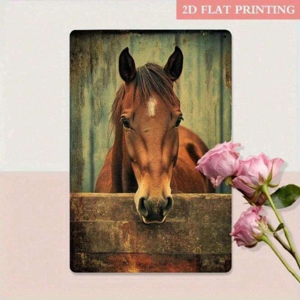 Vintage Horse Metal Poster, Wall Decor for Barn & Home