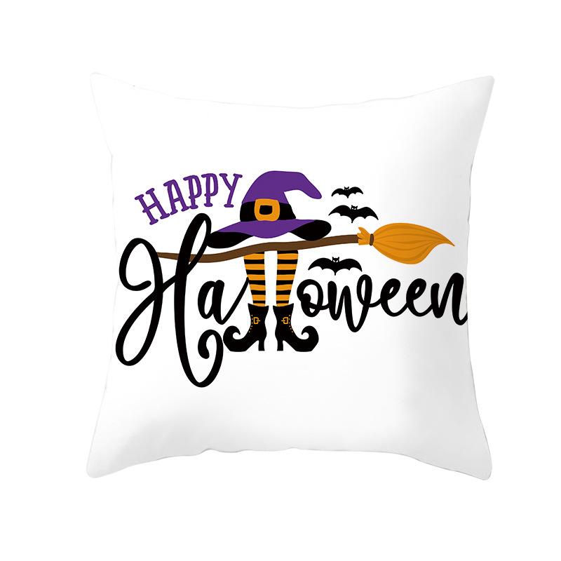 New Halloween Cushion Cover Home Gift Sofa Cushion Peach Leather Velvet Car Bedside Pillow Cover