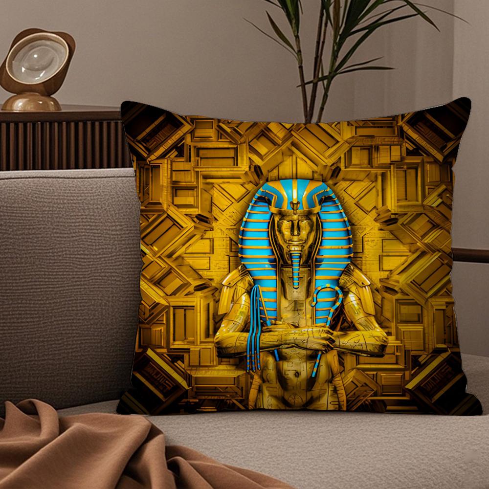 Ancient Egypt Anubis Pillow Case Silky elegant Comfort Sofa Bed Invisible zipper