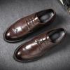 Extra Large Size British Fashion Retro Trend Pointed Casual Leather Shoes 45 Brock Engraved Men's Shoes 830-H