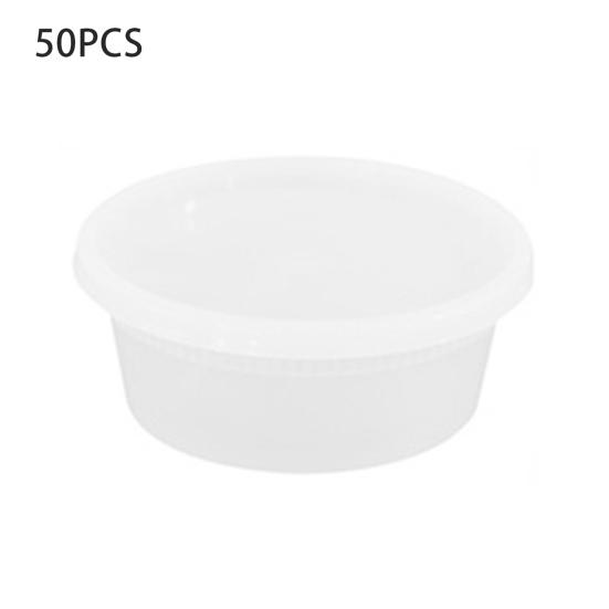 50-Pack Plastic Deli Food Containers with Lids BPA-Free Airtight Storage Container Leak-Proof Soup Containers Microwave Freezer Dishwasher