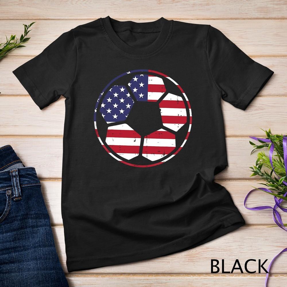 

US Flag Soccer Ball Vintage Football 4th Of July Patriotic Unisex T-shirt 3XL