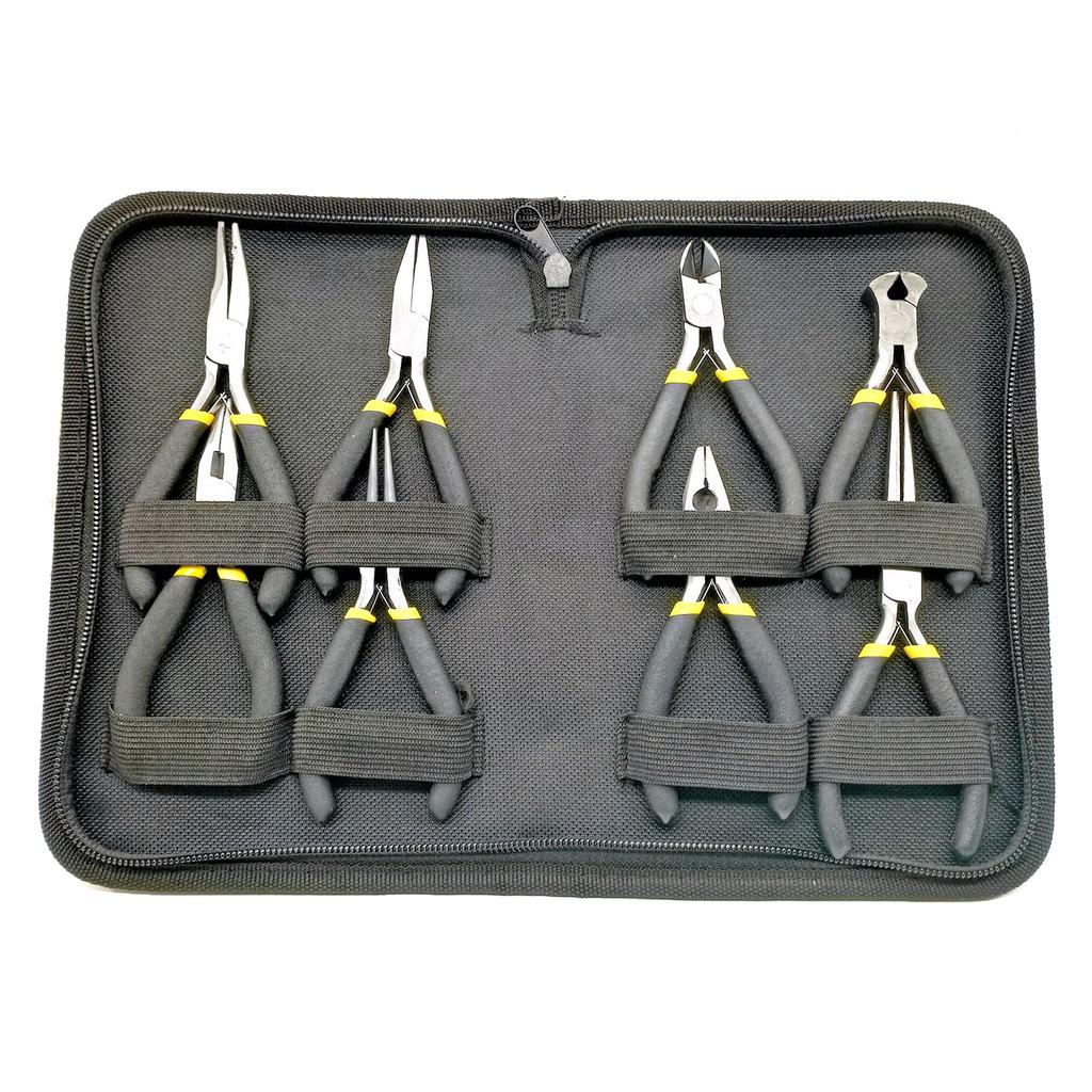 8PCS Mini Pliers Set Long Nose with Teeth Flat Jaw Round Curved Needle Diagonal Nose Wire End Cutting Cutter Tools