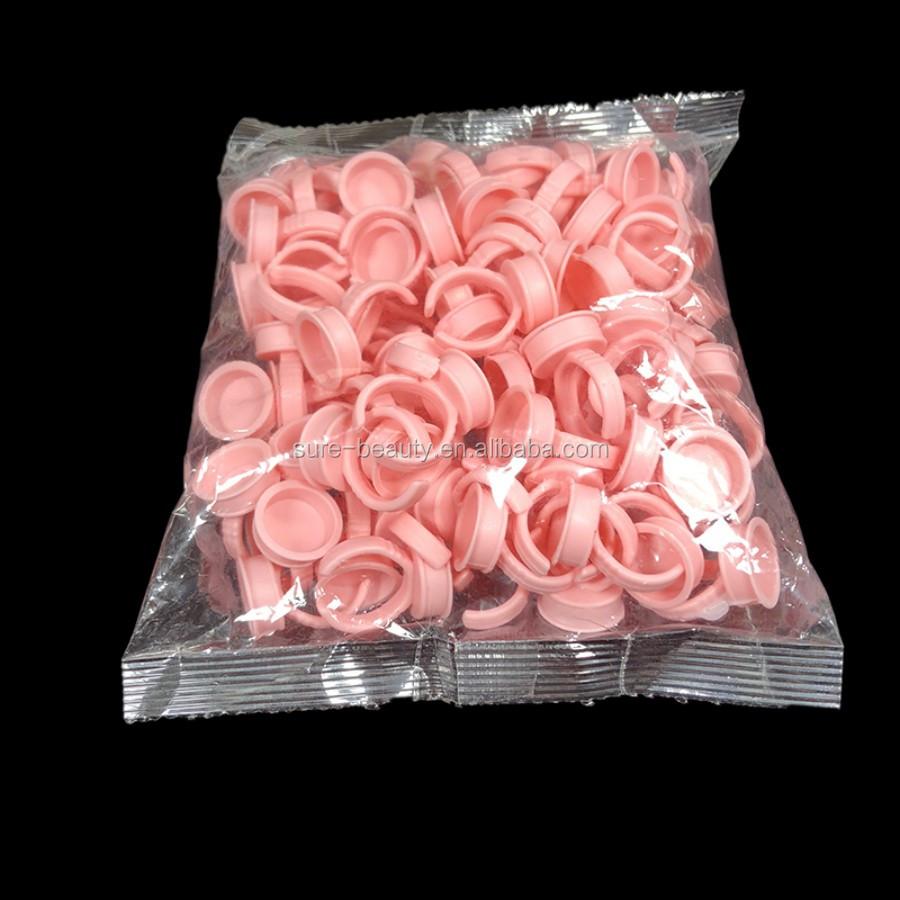 100pcs Plastic Portable Simple Microblading Nail Tattoo Ink Pigment Eyelash Glue Holder Ring for Eyelash Extension Tools