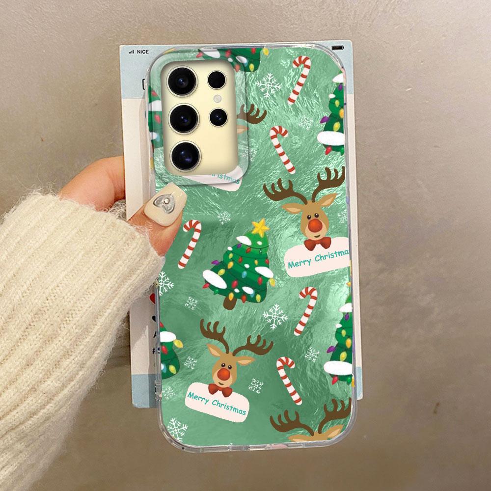 Veselé Vánoce Elk Tree Dívky Ženy Pouzdro na telefon pro Samsung Galaxy S25 Edge S24 S23 S22 S21 S20 FE Plus Ultra Zadní kryt