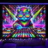 Nuxovilar UV Reactive Tapestry Skeleton Halloween Dinner Scene BlackLight Tapestries Cool UV Black Light Spooky Party Tapestry L