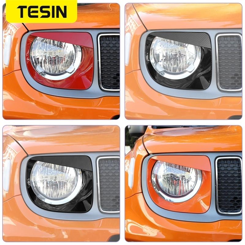 Car Front Grille Headlight Lamp Decoration Cover for Jeep Renegade 2019 2020 2021 2022 2023 2024 Lamp Hoods Exterior Accessories
