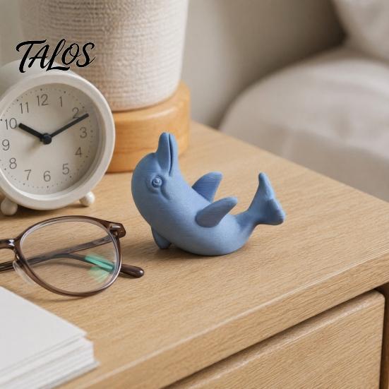 Talos 3D Printed Cute Dolphin Phone Stand, Universal Desktop Holder for Cellphone, Vertical & Horizontal Dual-Mode Display, Matte Compact Desk