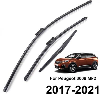 Sada lišt stěračů čelního skla Sada předního zadního okna pro Peugeot 3008 MK2 2017 2018 Stěrače 28" & 16" & 12"