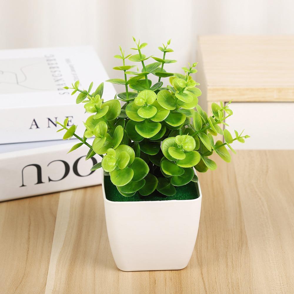 Plastic Artificial Plants Potted 8 Styles Home Garden Decor Grass Plants Pot Ornament Green Bonsai Small Tree