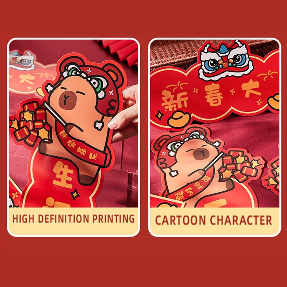 Traditional Cartoon Capybara Couplet Snake Year Door Couplets  Spring Festival Decorations