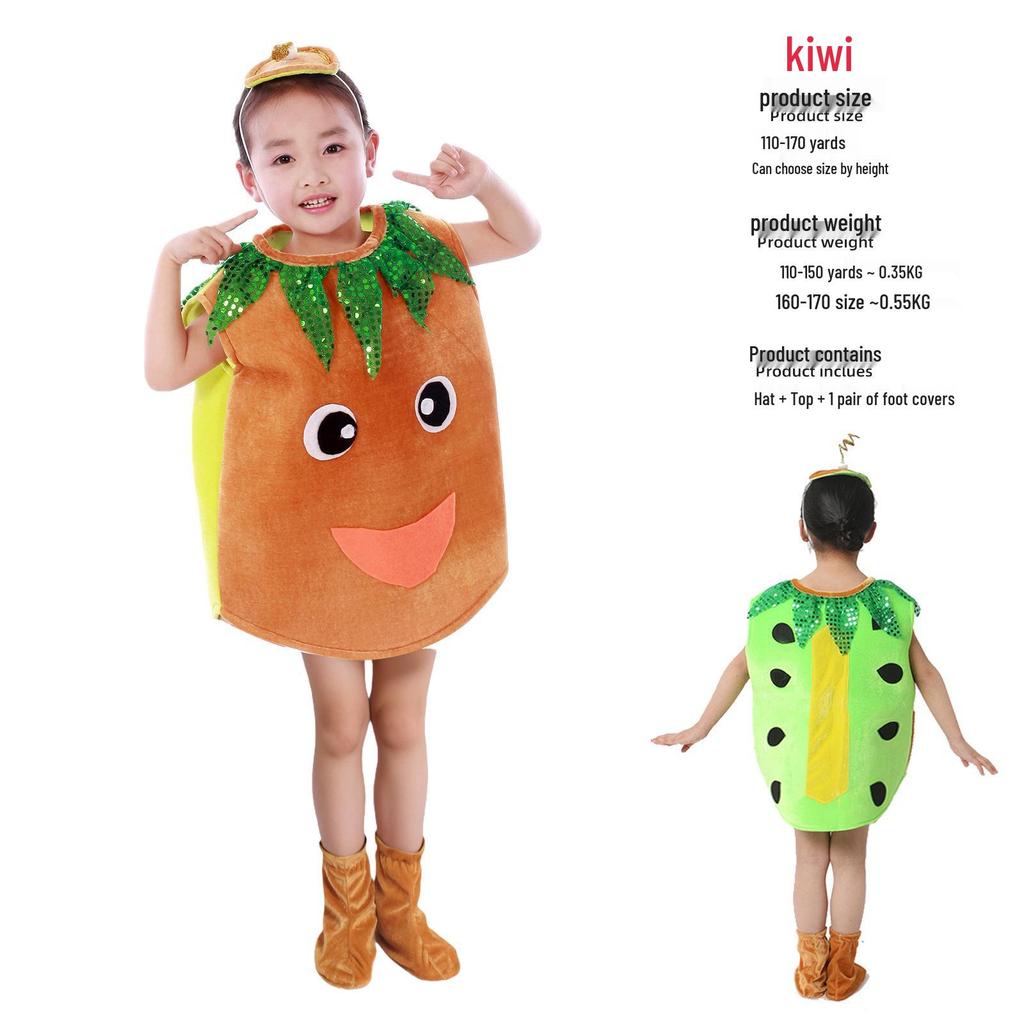 Children's Fruit-Themed Dance Costume: Apple, Banana, Strawberry, Pitaya Cosplay