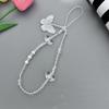 Cartoon Pearl Bowknot Phone Lanyard Anti-lost Detachable Love-heart Butterfly Phone Keychain Phone Chain Wrist Strap