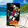 1pc UFO Robot Grendizer2 Beach Towel, Beach and Seaside Swimming Pool Equipment, Fashion Pattern, Rectangular, Travel Essentials