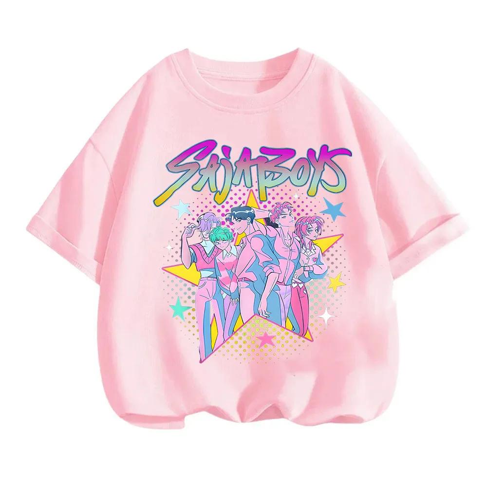KPop Demon Hunters Children's T-shirt Cotton Korean Fashion Casual Round-neck Top Movie Cartoon Girl Boy Tshirt Kid Tees