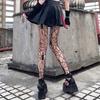 Fishnet Stockings for Women Dark Halloween Skull Pantyhose Black Silk