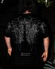 Y2K Black T Shirt Print Black Fantasy Featuring Dragons Mystical Patterns Unique Graphic Tee Casual Wear Fashion Short Sleeve