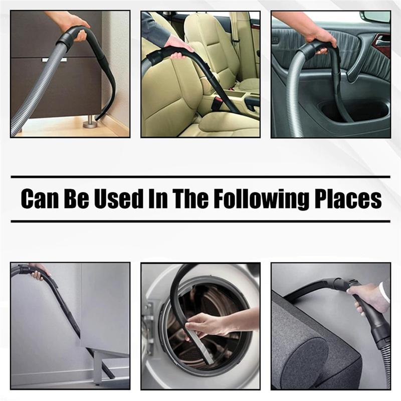 A65T-Universal 25" Long Flexible Crevice Tool With Removable Brush Head For All 1-1/4 In Or 1-3/8 In Vacuum Attachments