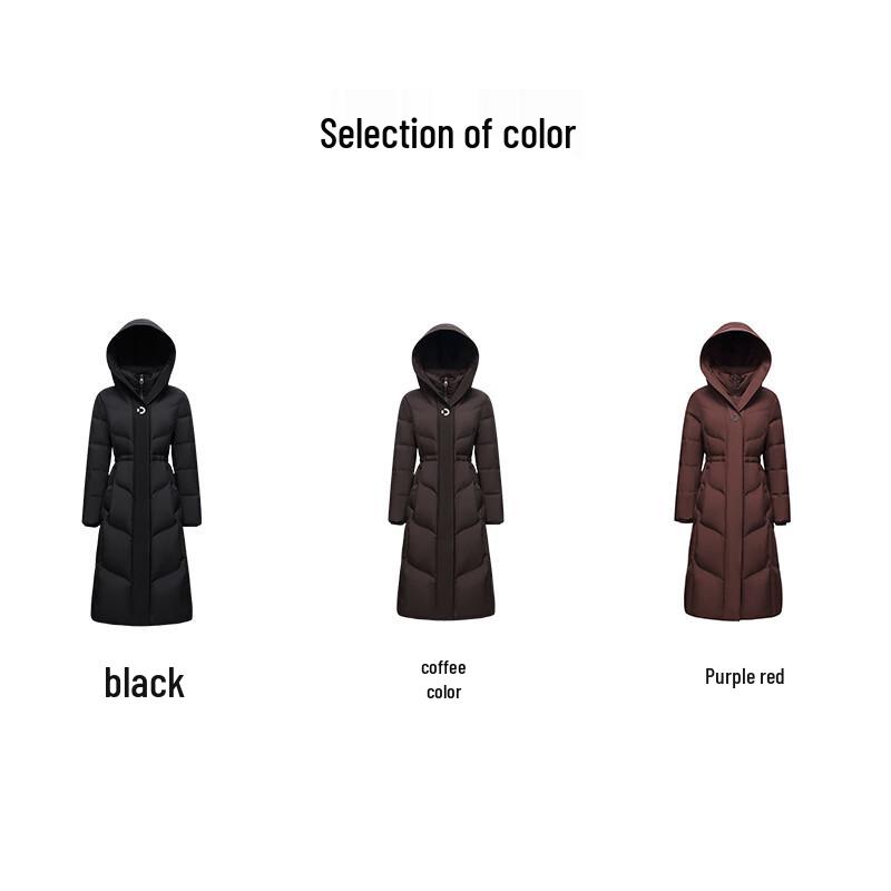 Yalu EW Women's Fashion Long Hooded Down Jacket