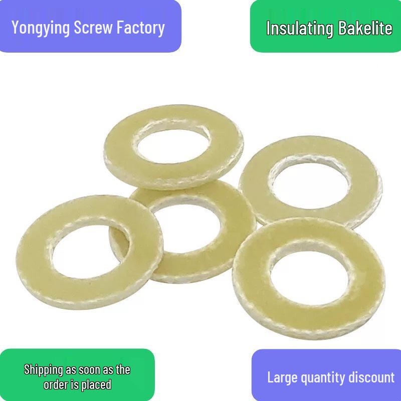 

Yellow Bakelite Insulating Gasket Washer (3mm, 4mm, 5mm, 6mm) M3x6x0.5 (100 pcs)