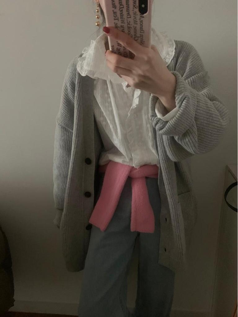 2026 Early Spring/Autumn Korean Inspired Hollow Out Embroidered Long Sleeve Women's Shirt