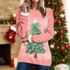 Women's Round Neck Top Printing Thickened Plush Cashmere Warm Long Top