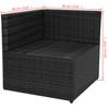 5 Piece Garden Lounge Set with Cushions Poly Rattan Black