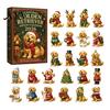 Christmas Countdown Calendar Animal Advent 2026, 2D Box with Kids Party Favors Acrylic Dog Pendants, Festive Tree Hanging Decor, Holiday Gift