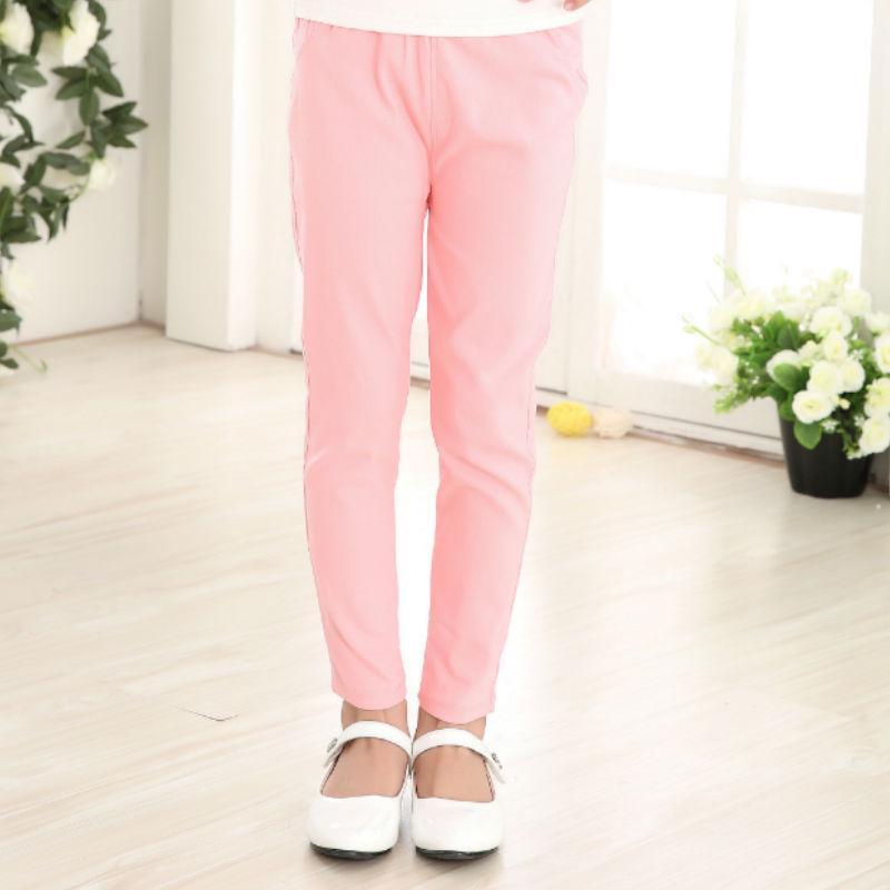 

Девичьи леггинсы скинни конфетных цветов - Весенне-летние эластичные брюки-карандаш 110 cm розовый