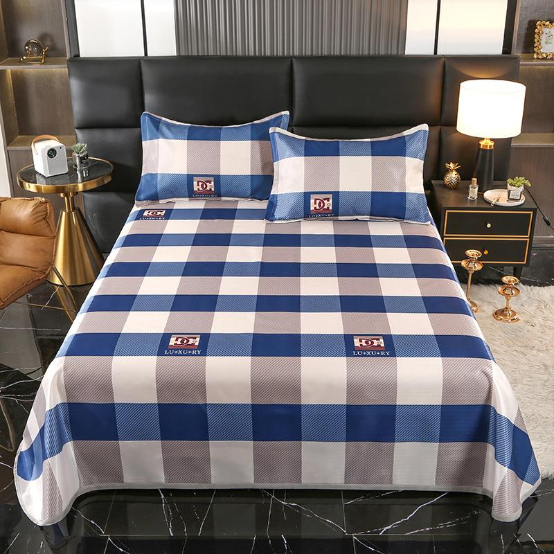 Eisseidenmatte Dreiteiliges Set Maschinenwaschbare Faltmatte Sommer Klimaanlagenmatte Haushalts-Rattanmatte Bettzeug