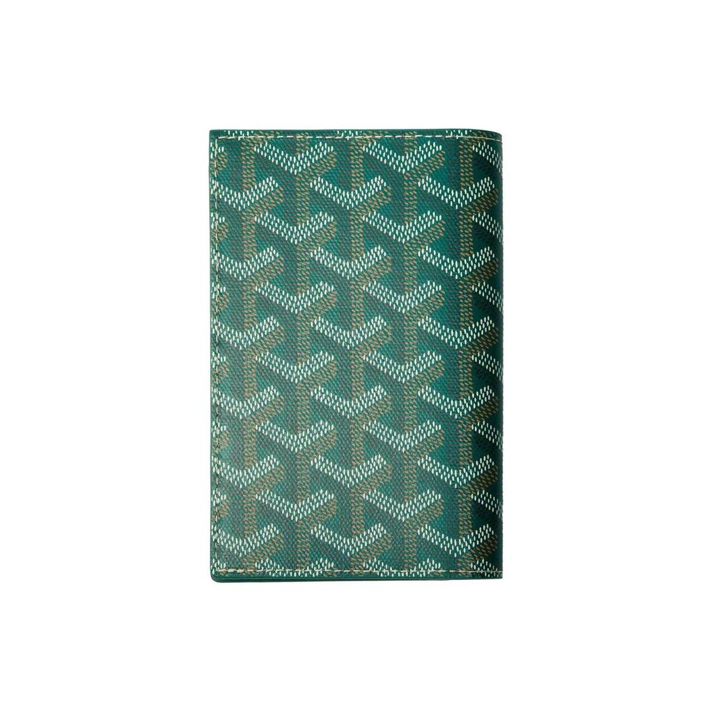 Goyard Grenelle Full-Printed Monogram Flap Pocket Wallet Cowhide Leather Passport Holder  Unisex Green