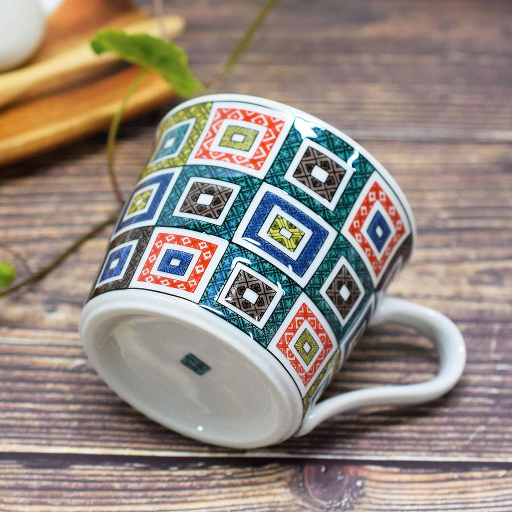 Waza No Kura Kutani Ware Mug with Stone Pavement Design, High-Quality Pottery, Made In Japan, Perfect Gift for 70th Birthday