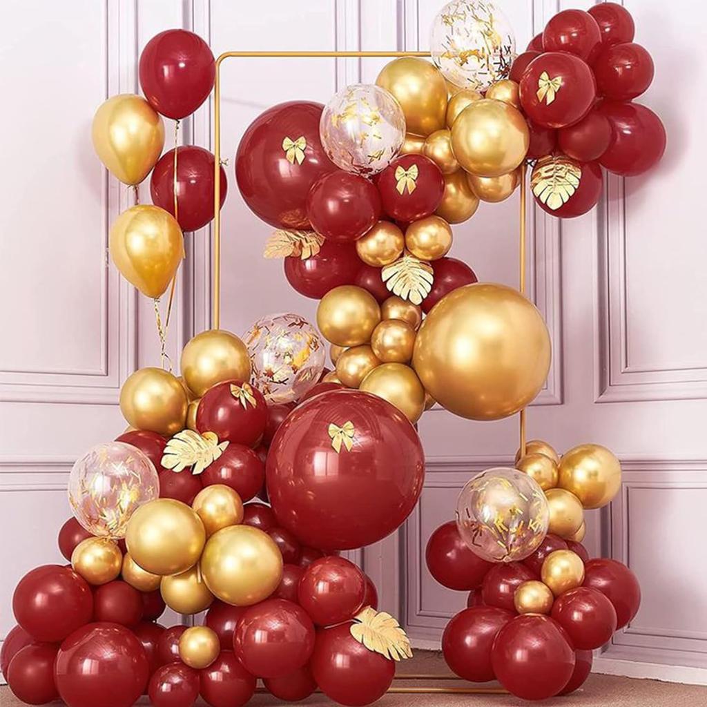 119pcs Red and Gold Balloons  18 Inch 12 Inch 10 Inch 5 Inch for Balloon Garland or Balloon Arch As Birthday Party Decorations