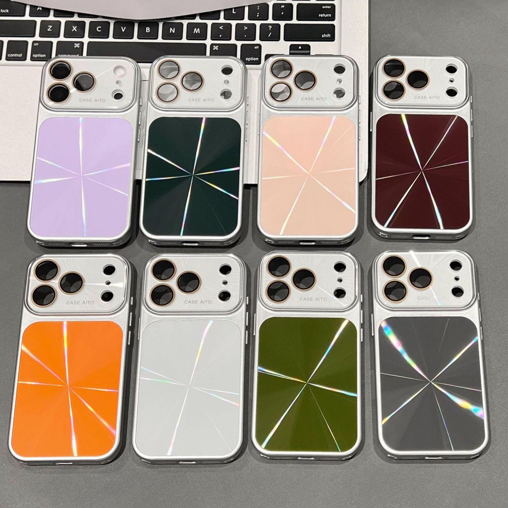 Aurora Silver Laser Edge iPhone 16 Pro Max Protective Case with Large Window