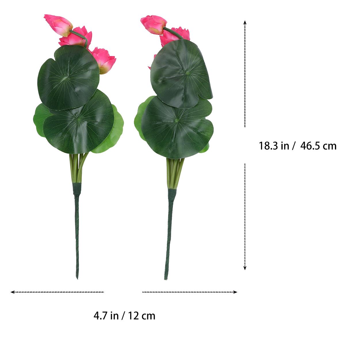 

2Pcs Fake Lotus Ornament Artificial Lotus Flowers Home Decor Craft for Living Room Bedroom Store Office Desk Decor