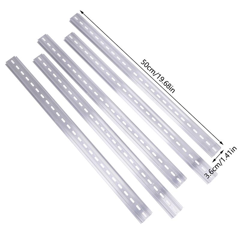 5Pcs Iron Din Universal Rail Width 35Mm Length 10/20/30/50Cm Terminal Block Electrical Slotting Din Rail