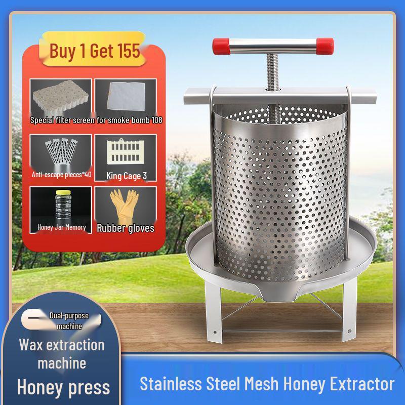 Stainless Steel Small Household Honey Wax Press & Juicer.