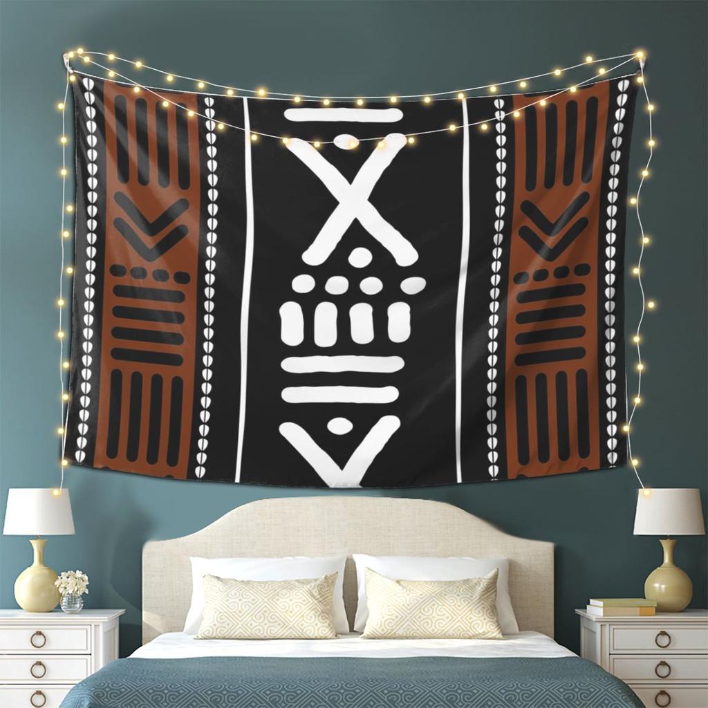 African Bogolan Tapestry Wall Hanging Aesthetic Home Decoration Tapestries for Dorm Room