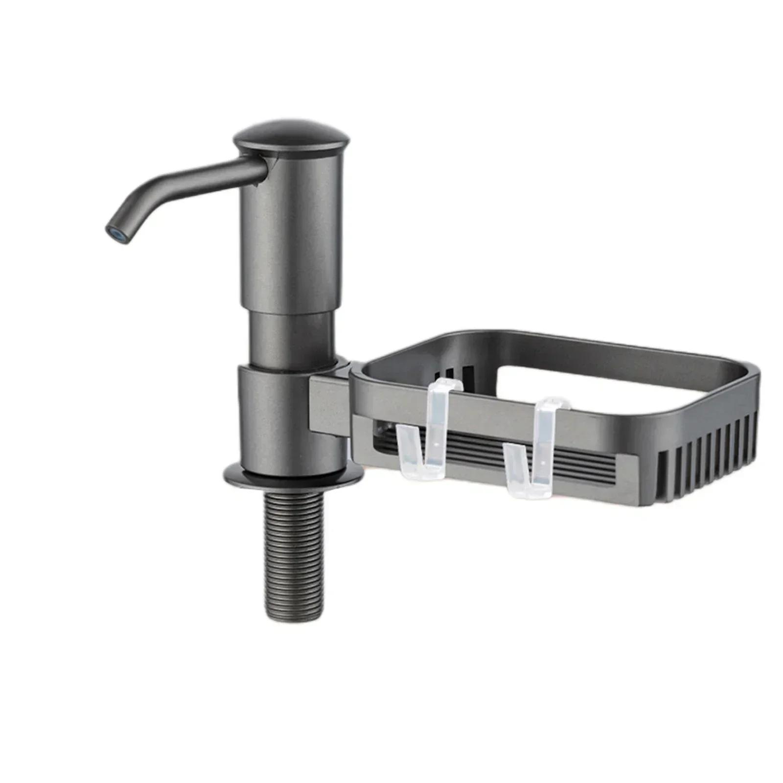 

Sink Soap Bottle Sink Soap Dispenser Soap Dispenser Kitchen ABS Material Extended Design Gray Portable Hand Press Dispenser серый