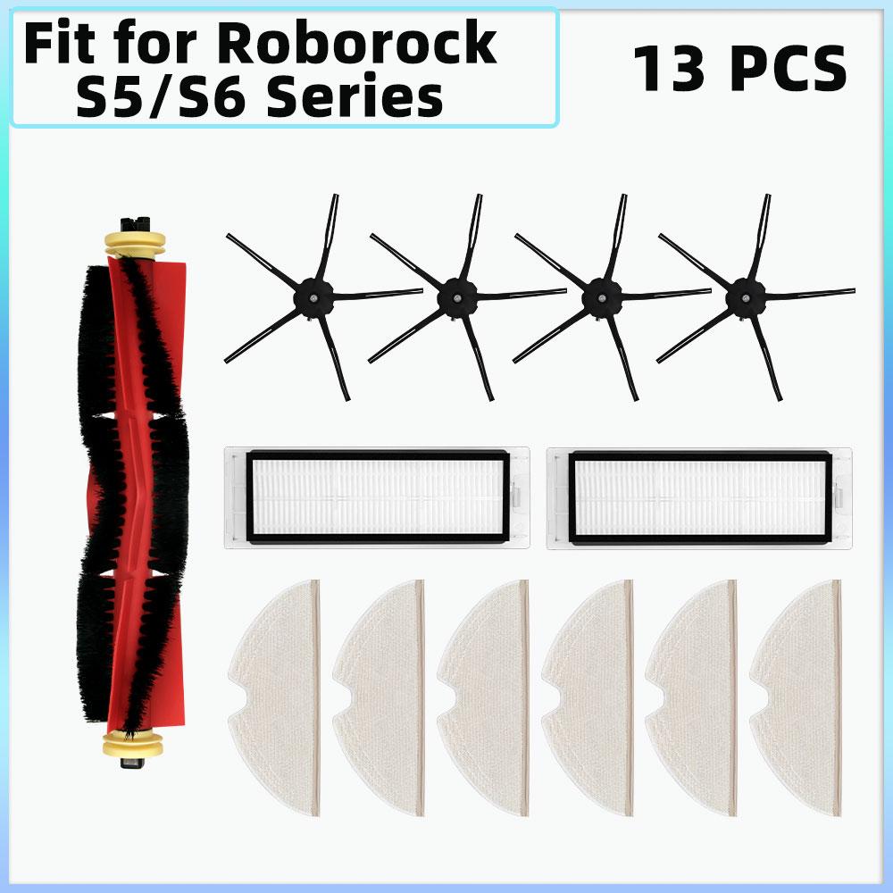 Kompatibel für Roborock S5 S50 S51 S55 S6 S60 E4 E5 Roboterstaubsauger Zubehör HEPA Filter Mopptuch Haupt- Seitenbürste Ersatzteile