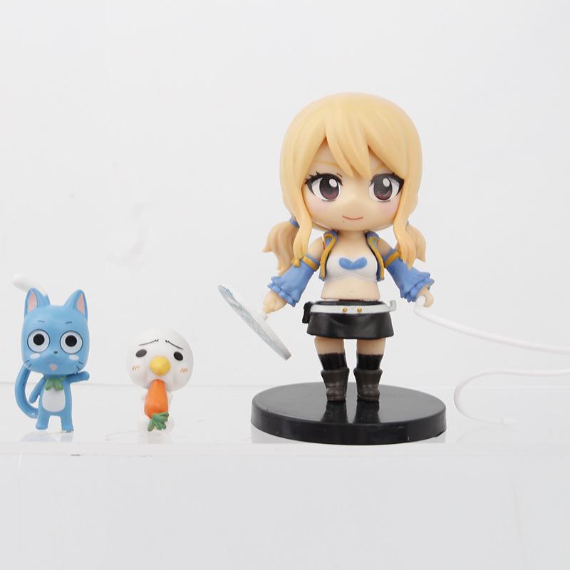 Fairy Tail Character Gashapon Figure - Natsu, Lucy & Happy