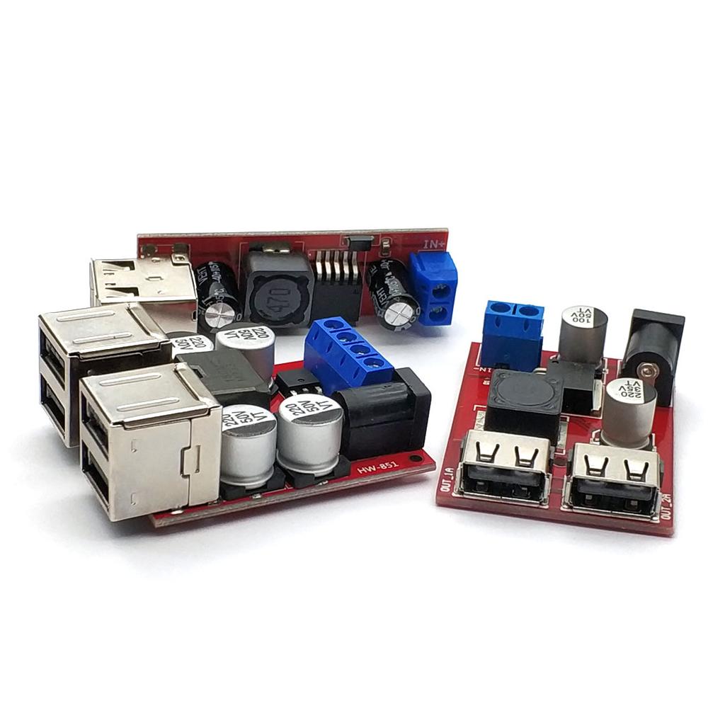 DC-DC Vehicle Charging Board 8V-35V To 5V 8A 3A Power Supply Depressurization Module 2 4 Port USB Output Mobile Charger