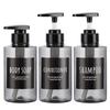 Segbeauty Shampoo Bottle Dispenser Gray 300ml Set 3 Refillable Bottles Container Stylish Bathroom Washroom Virus Prevention