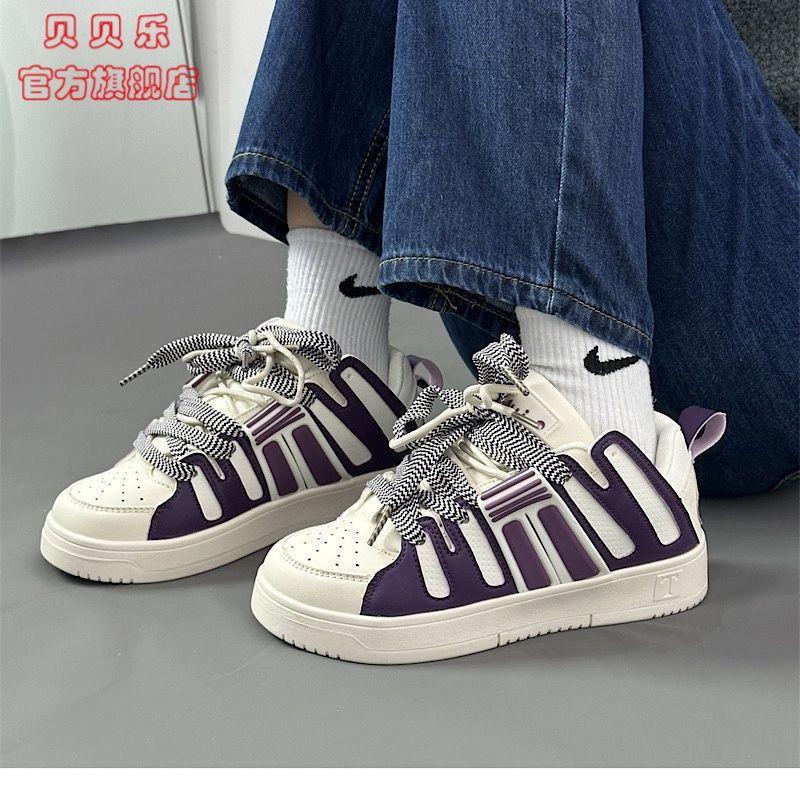 

Нишевая спортивная обувь для отдыха, маленькие белые туфли, женская, студенческая, универсальная, розовые туфли-хлебцы, модные кеды 40 фиолетовый