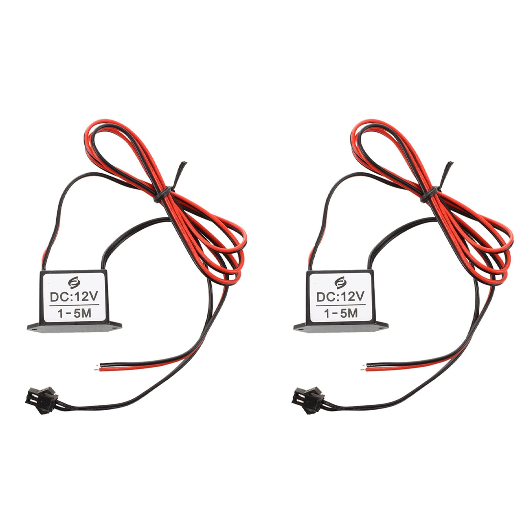 

2X Red Black Cable DC EL Wire Neon Glow Strip Light Driver Unit Inverter красный