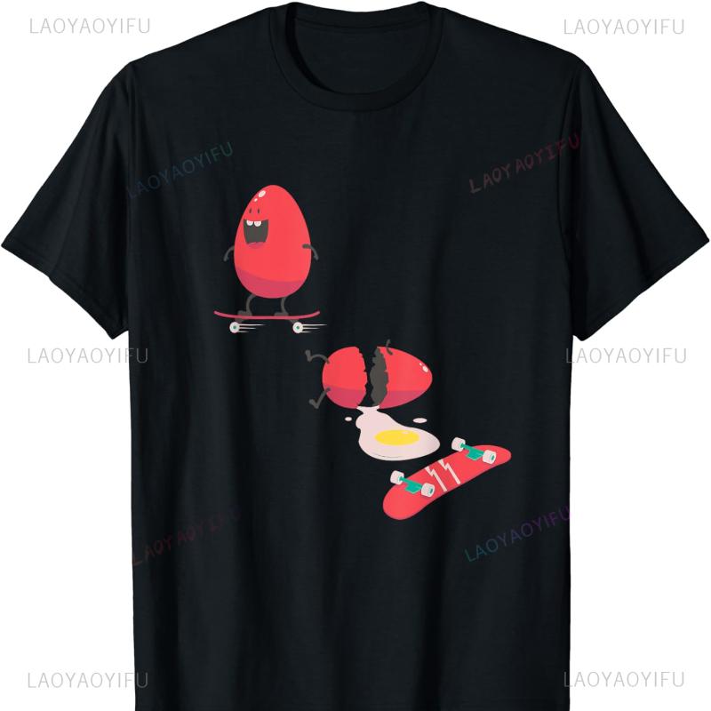 Skateboard Egg Funny Skateboarding Skateboarder Gift Idea Cotton TShirt Streetwear T Shirts for Men Mens T Shirts High Quality